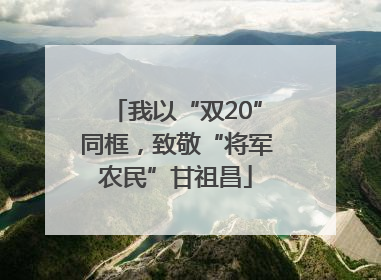 我以“双20”同框，致敬“将军农民”甘祖昌