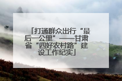 打通群众出行“最后一公里”——甘肃省“四好农村路”建设工作纪实