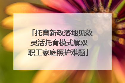 托育新政落地见效 灵活托育模式解双职工家庭照护难题