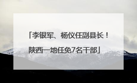 李银军、杨仪任副县长！陕西一地任免7名干部