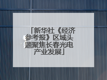新华社《经济参考报》区域头题聚焦长春光电产业发展