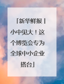 新华鲜报丨小中见大！这个博览会专为全球中小企业搭台