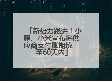 新势力跟进！小鹏、小米宣布将供应商支付账期统一至60天内