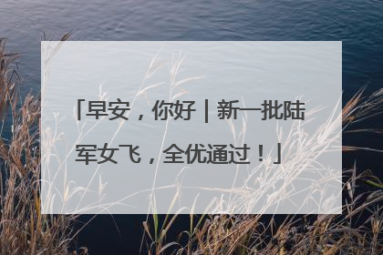 早安，你好｜新一批陆军女飞，全优通过！