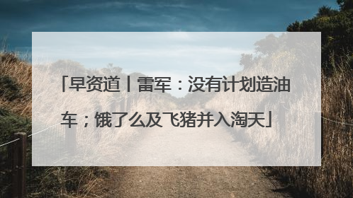 早资道丨雷军：没有计划造油车；饿了么及飞猪并入淘天