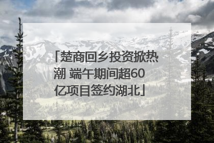 楚商回乡投资掀热潮 端午期间超60亿项目签约湖北