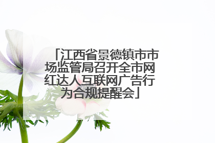江西省景德镇市市场监管局召开全市网红达人互联网广告行为合规提醒会