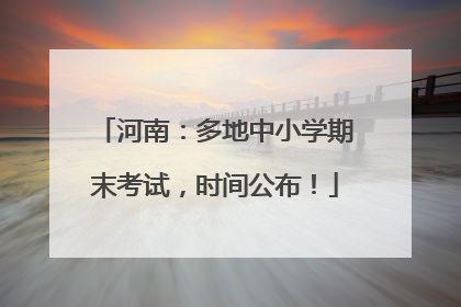 河南：多地中小学期末考试，时间公布！