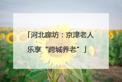 河北廊坊：京津老人乐享“跨城养老”