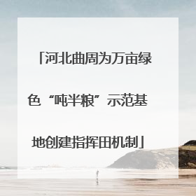 河北曲周为万亩绿色“吨半粮”示范基地创建指挥田机制