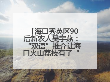海口秀英区90后新农人吴宇燕：“双语”推介让海口火山荔枝有了“国际范”