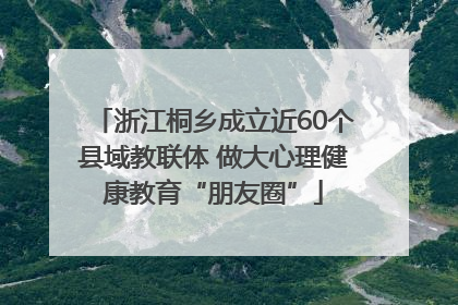 浙江桐乡成立近60个县域教联体 做大心理健康教育“朋友圈”