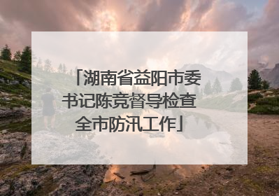 湖南省益阳市委书记陈竞督导检查全市防汛工作