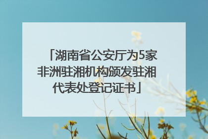 湖南省公安厅为5家非洲驻湘机构颁发驻湘代表处登记证书
