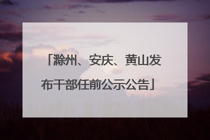 滁州、安庆、黄山发布干部任前公示公告