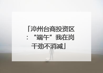 漳州台商投资区：“端午”我在岗 干劲不消减