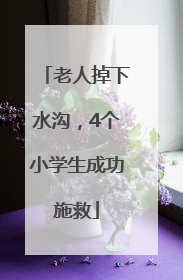 老人掉下水沟，4个小学生成功施救