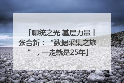 聊统之光 基层力量丨张合新：“数据采集之旅”，一走就是25年
