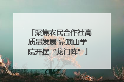 聚焦农民合作社高质量发展 蒙顶山学院开摆“龙门阵”