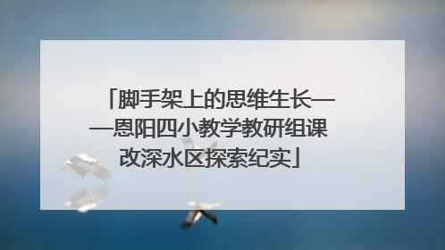 脚手架上的思维生长——恩阳四小教学教研组课改深水区探索纪实