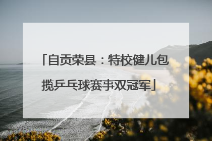 自贡荣县：特校健儿包揽乒乓球赛事双冠军