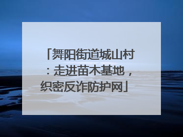 舞阳街道城山村：走进苗木基地，织密反诈防护网