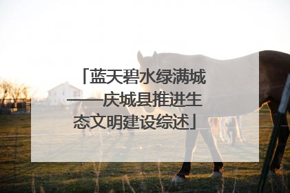 蓝天碧水绿满城——庆城县推进生态文明建设综述