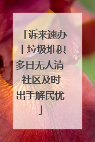 诉来速办丨垃圾堆积多日无人清 社区及时出手解民忧
