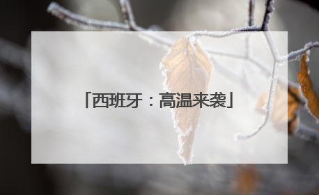 西班牙：高温来袭