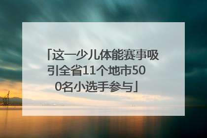 这一少儿体能赛事吸引全省11个地市500名小选手参与
