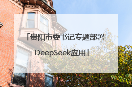 贵阳市委书记专题部署DeepSeek应用