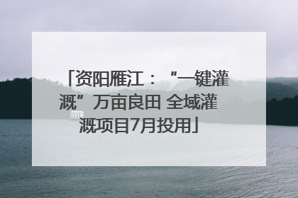 资阳雁江：“一键灌溉”万亩良田 全域灌溉项目7月投用