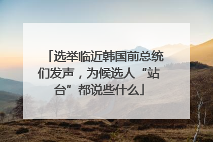 选举临近韩国前总统们发声，为候选人“站台”都说些什么
