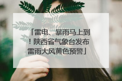 雷电、暴雨马上到！陕西省气象台发布雷雨大风黄色预警
