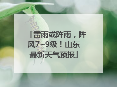 雷雨或阵雨，阵风7~9级！山东最新天气预报