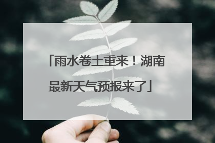 雨水卷土重来！湖南最新天气预报来了