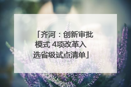 齐河：创新审批模式 4项改革入选省级试点清单