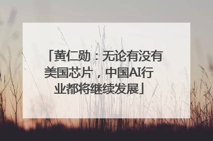 黄仁勋：无论有没有美国芯片，中国AI行业都将继续发展