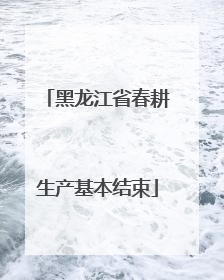 黑龙江省春耕生产基本结束
