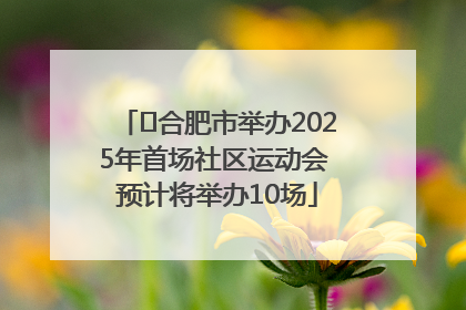 ﻿合肥市举办2025年首场社区运动会 预计将举办10场