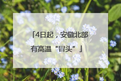 4日起，安徽北部有高温“冒头”