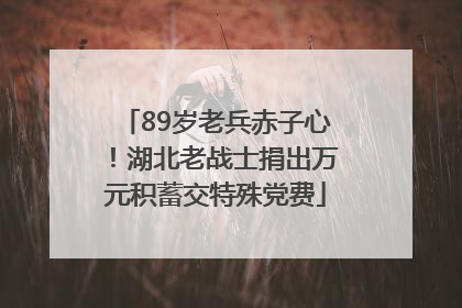 89岁老兵赤子心！湖北老战士捐出万元积蓄交特殊党费